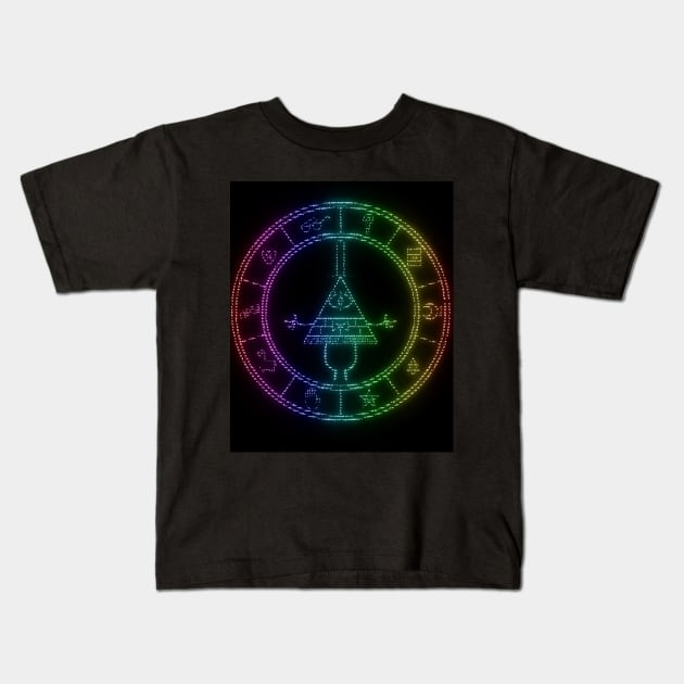 gravity falls Bill cipher wheel coloured Kids T-Shirt by Rebellion10